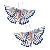 Large-Scale Ceramic Sculpted Moth Wall Art, Set of 2 - Blue