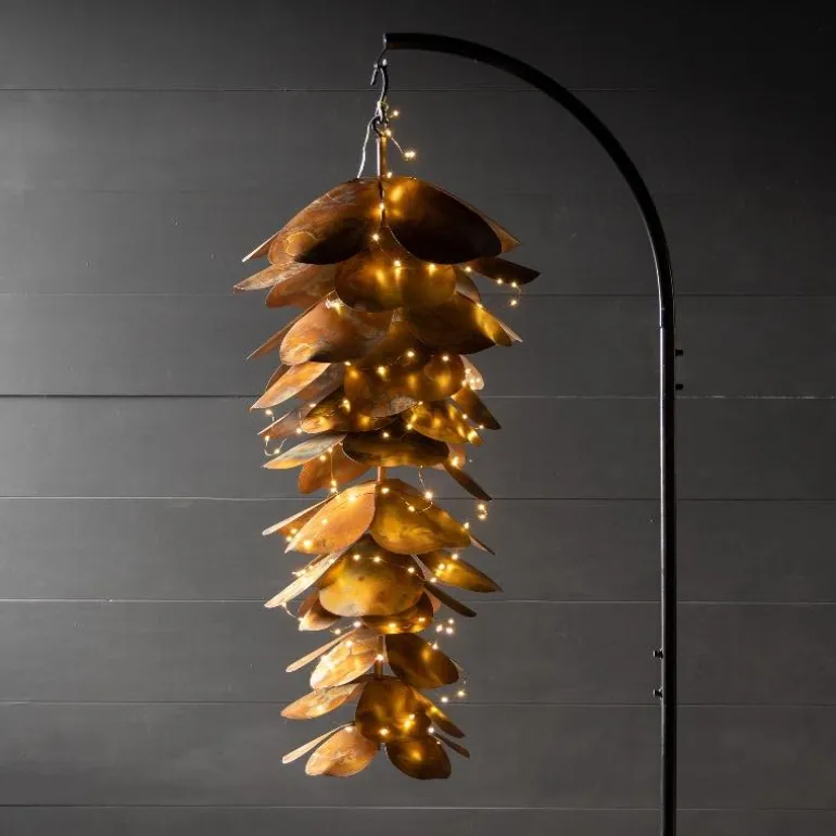 Large-Scale Pinecone Metal Garden Sculpture