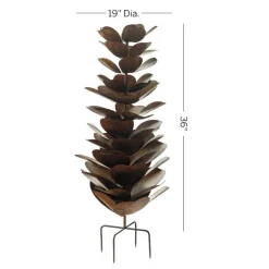 Large-Scale Pinecone Metal Garden Sculpture