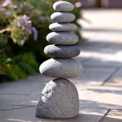 Large Seven-Stone Cairn Outdoor Sculpture