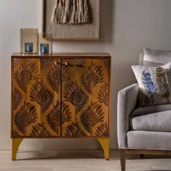 Laser Engraved Feather Cabinet