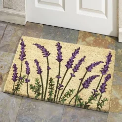 Lavender Blooms Natural Coir Doormat