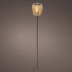 LED Solar Wicker Stake Light with Flame