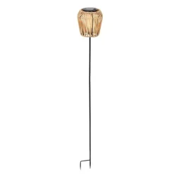 LED Solar Wicker Stake Light with Flame