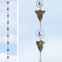 Lily Flower Flamed Copper Rain Chain