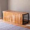 Live-edge Acacia Wood Waterfall Bench