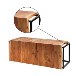 Live-edge Acacia Wood Waterfall Bench