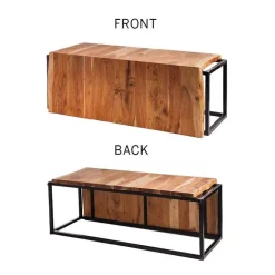 Live-edge Acacia Wood Waterfall Bench