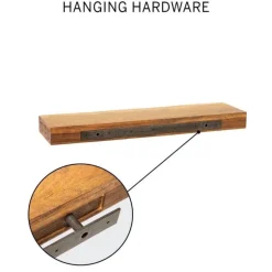 Live-Edge Mango Wood Floating Shelf, 36
