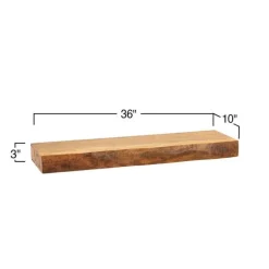 Live-Edge Mango Wood Floating Shelf, 36