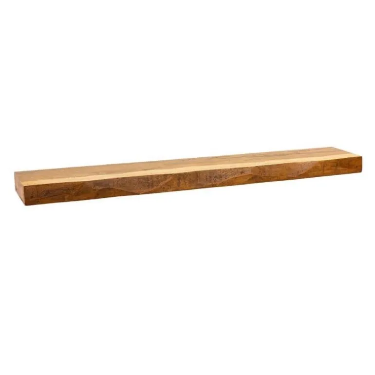 Live-Edge Mango Wood Floating Shelf, 60"L x 10"W