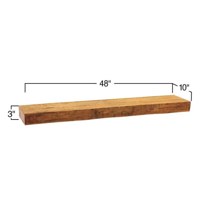 Live-Edge Mango Wood Floating Shelf, 60"L x 10"W