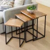 Live-Edge Reclaimed Wood Nesting Tables, Set of 3