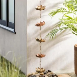Lotus Metal Rain Chain (72")