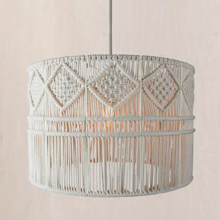 Macrame Drum Pendant