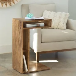 Mango Wood Sofa Slider End Table