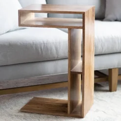 Mango Wood Sofa Slider End Table