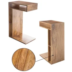 Mango Wood Sofa Slider End Table