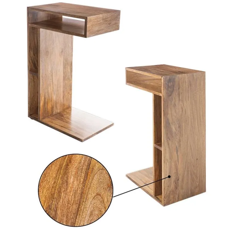 Mango Wood Sofa Slider End Table