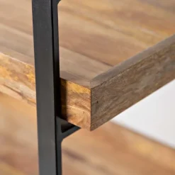Mango Wood 3-Tier Rolling Storage Cart