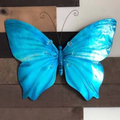 Metal and Capiz Butterfly Wall Decor - Blue