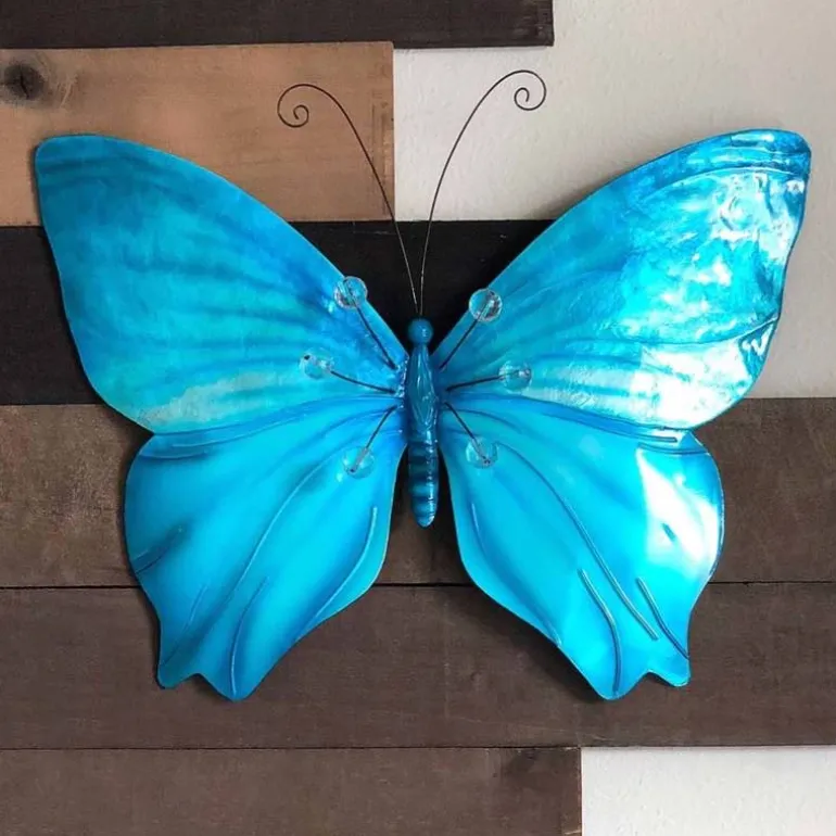 Metal and Capiz Butterfly Wall Decor - Blue
