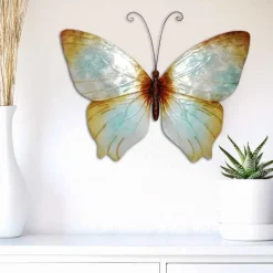 Metal and Capiz Butterfly Wall Decor - Pearl