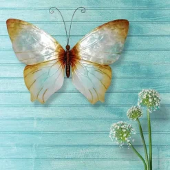 Metal and Capiz Butterfly Wall Decor - Pearl