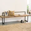 Metal and Recycled Wood Bench