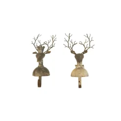 Metal Deer Stocking Holders, Set of 2