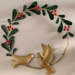 Metal Dove and Olive Branch Wreath