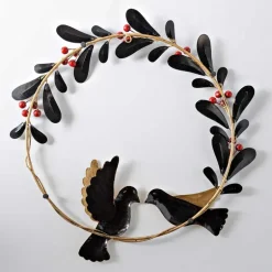 Metal Dove and Olive Branch Wreath
