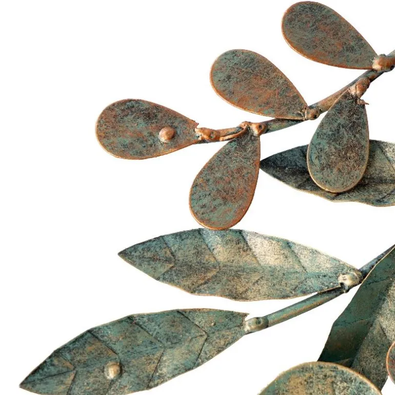 Metal Leaf Sun Face Wall Art