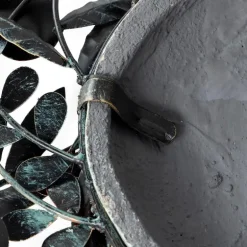 Metal Leaf Sun Face Wall Art
