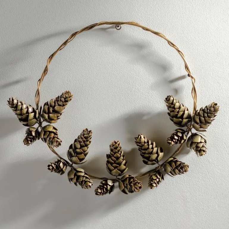 Metal Pinecone Wreath