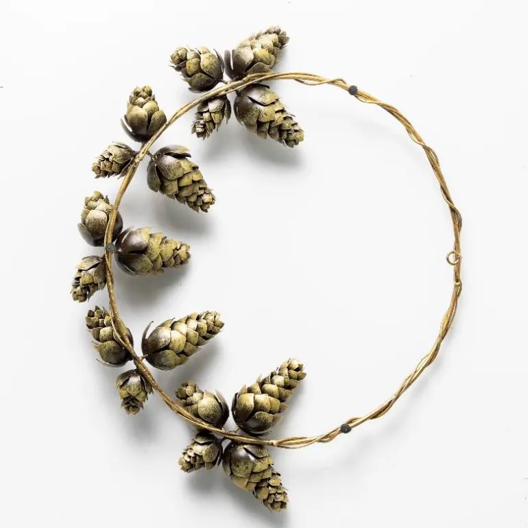 Metal Pinecone Wreath