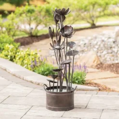 Metal Tiered Cascading Flower Fountain
