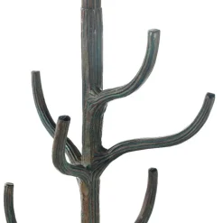 Metal Tree Branch-Inspired Coat Rack with Patina Finish