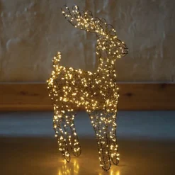 23" Micro Led Black Metal Reindeer