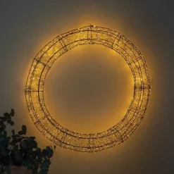 Micro LED Black Metal Wreath