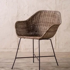 Mid-Century Rattan Woven Chair
