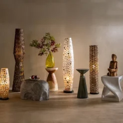 Mid-Mod Tall Rattan Woven Floor Lamp