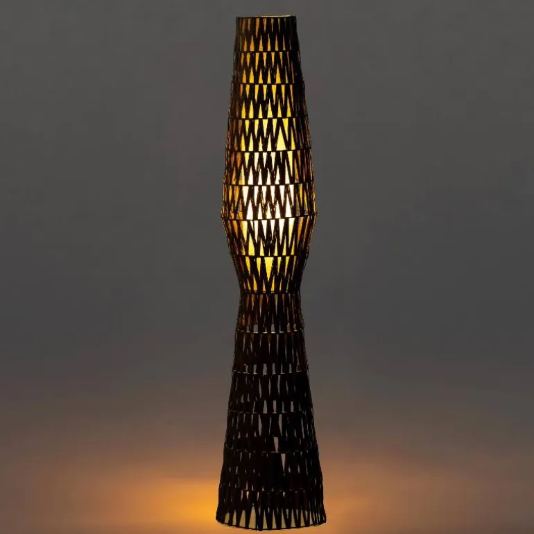 Mid-Mod Tall Rattan Woven Floor Lamp