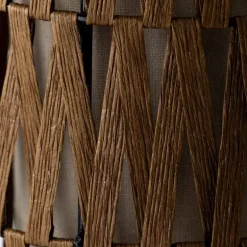 Mid-Mod Tall Rattan Woven Floor Lamp