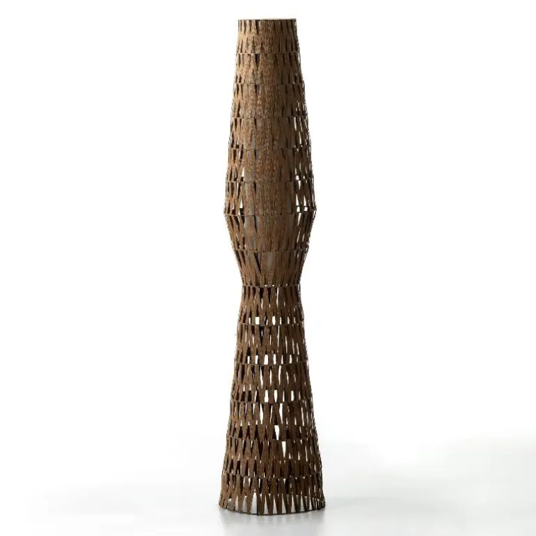 Mid-Mod Tall Rattan Woven Floor Lamp
