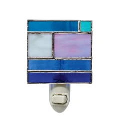 Mission Style Glass Nightlight - Blue