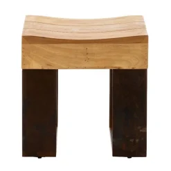 Montanha Reclaimed Wood and Metal Stool