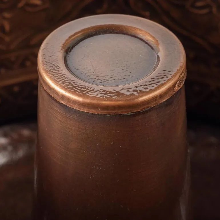 Moroccan Embossed Copper-Finished Hose Pot
