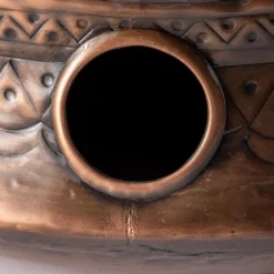 Moroccan Embossed Copper-Finished Hose Pot