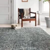 Mosaic Hand-Tufted Wool Rug, 5' x 8' (denim/charcoal)
